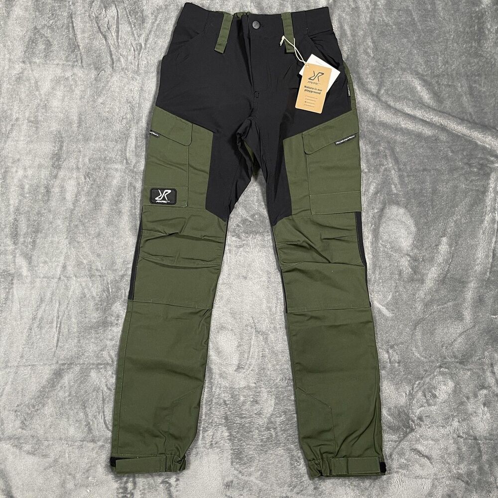 NEW RevolutionRace Rain Pants Womens S Green Water Resistant Hiking Stretch